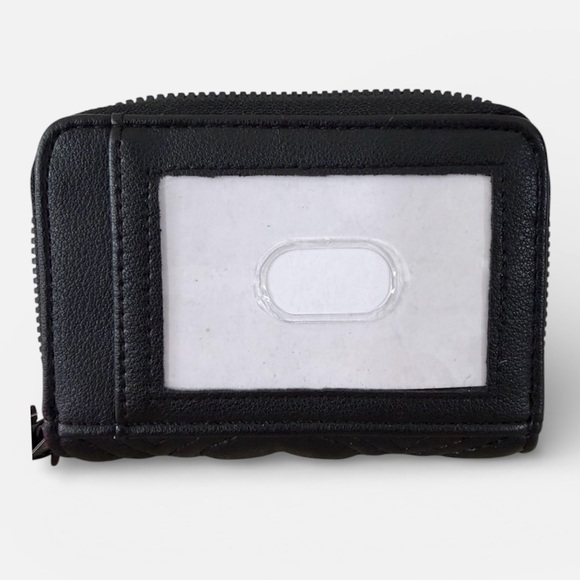 BETSEY JOHNSON BLACK QUILTED ZIP AROUND WALLET WITH 🖤 EMBELLISHMENTS - Picture 3 of 6